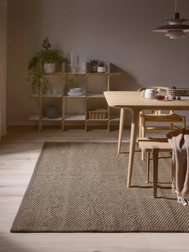 benuta Pure Sisalteppich Greta - Grau 120x180 cm - 100% Sisal - Rechteckig & im Style: Bordüre, Uni, Natural Living, Scandi Living - Pflegeleicht für Wohnzimmer Schlafzimmer