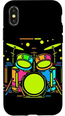 Batteria Comic Drummer Strumento a percussione Custodia per iPhone X/XS
