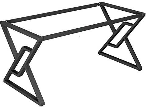 Pieds de Meuble, Pieds de table robustes pour grandes tables, style industriel, en fonte peinte en noir, montage facile, 72 cm de haut, idéal pour table à manger, bureau, table basse, banc, 195 x 65 x