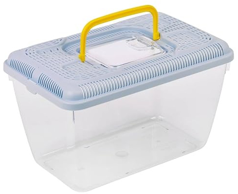 URBNLIVING Plastic Reptile Terrarium Transport Box | Snake, Spider, Tarantula & Insect Carrier | Small Animal & Fish Tank Container - Blue