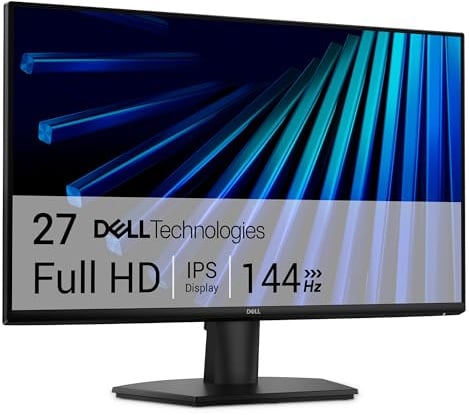 Dell 27 Monitor - SE2726H - 27-inch FHD (1920x1080) 144Hz 1ms Display, in-Plane Switching (IPS) Technology, AMD FreeSync™, TÜV 3-Star 2X HDMI, Tilt