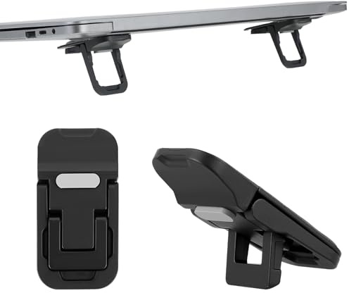 Thinp 2 Pcs Keyboard Stand for Desk, Foldable Laptop Stand Portable Laptop Riser Adjustable Computer Keyboard Riser Anti-Slip Laptops Feet for Desk Computer Keyboards (Black)