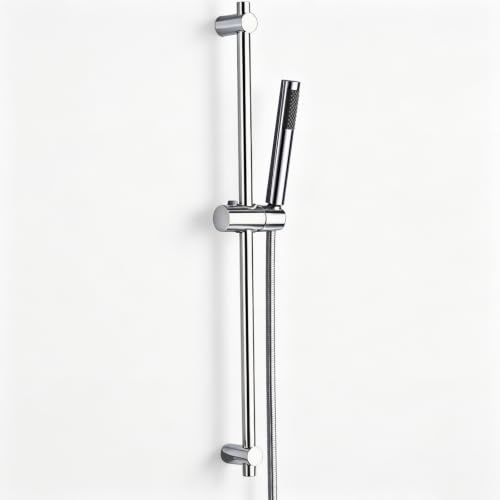 Edelstahl Duschstange mit Brause 70cm JZX Duschgarnitur Komplettset Chrom | Brausestangeset mit Duschkopfhalter und Edelstahl Handbrausesch-Duschset, Anpassung an Bestehende Bohrlöcher