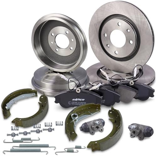 2x Bremsscheibe Belüftet Ø 266 vorne + Bremsbeläge Bremsklötze vorne + Bremstrommeln + Bremsbacken mit Zubehör hinten + 2x Radbremszylinder hinten