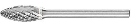PFERD HM-Frässtift, Flammenform B, Zahnung 3 PLUS, Frässtift-ø 6mm, Schaft-ø 3mm, Länge 43mm, 21203633 – für universelle Anwendungen auf den wichtigsten industriell verwendeten Werkstoffen