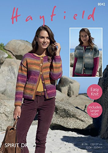 Sirdar 8042 Knitting Pattern Womens Easy Knit Cardigans in Hayfield Spirit DK