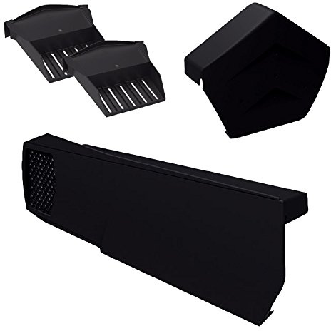 24 x Universal Black Dry Verge Units, Angeled Ridge Cap & 2 x Starter Closure Kits