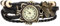 OUTLETISSIMO Vintage Steampunk Uhr mit Schmetterling und Charms und Lederarmband