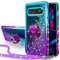 Miss Arts für Galaxy S10 Hülle,[Silverback] Mädchen Glitzern Handyhülle Hülle mit Ringständer, Flüssigkeit Treibsand Clear Schutzhülle für Samsung Galaxy S10 -LILA