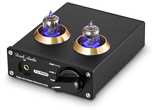 Douk Audio T3 PRO Phono Röhrenvorverstärker für Plattenspieler, MM Phonographen Vorverstärker, Mini Valve Stereo Preamp for Record Player 