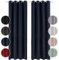 Blumtal Verdunklungsvorhänge 2er Set - Thermovorhang Hitzeschutz - Vorhang blickdicht mit Ösen - Gardinenschals mit Schlaufen - Thermovorhang - Gardinen 265x140cm - Curtains for Bedroom - Vorhang Blau