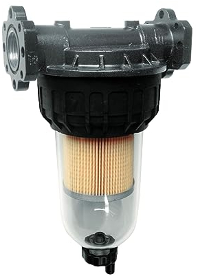 PIUSI Filtro per Gasolio, Benzina e Olio con Cartuccia sostituibile, Kit Completo Supporto testa + 2x Cartucce, Portata 100 l/min, Pressione 5 bar, Filtrazione 5 micron | Clear Captor F00611B00