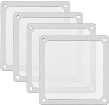 iYueMps 4Pack 140mm Dust Filter for Computer Cooler Fan Magnetic Frame PC Fan Dust Mesh PC Cooler Filter Dustproof PVC Cover Computer Fan Grills-White