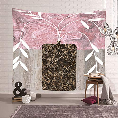 Bishilin Polyester Tapisserie Lang, Wandbehang Wandteppich Zimmer Blätter in der Vase 300x260CM Wall Hanging Hippie Tapestry