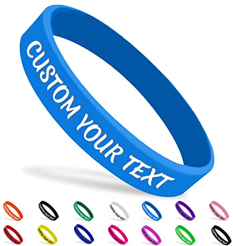 YanNanKe Braccialetti Personalizzati in Silicone, Braccialetti con Cinturini in Gomma Personalizzabili per Eventi, Feste, Sportive