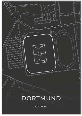 Vacentures Dortmund Stadion Poster - Fussballstadion-Poster - Geschenk für Fußballfans (30x40 CM)
