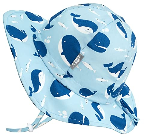 Jan & Jul Sommer Sonnenhut für Jungen, Atmungsaktive und 100% Baumwolle (XL: 5-12 Jahre, Blauwal)