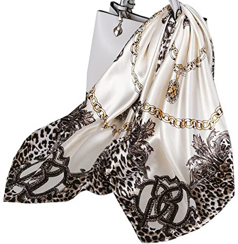 Ecroon Damen Halstucher Seidentuch Scarf Halstuch Handgelenk Kopftücher Schal Quadrat SeideSchal Gefühl Schals Halstuch