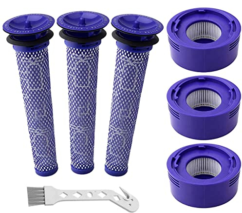 6 Pezzi Filtri di Ricambio per Aspirapolvere senza fili Dyson V7 V8 SV10 Animal Absolute Motorhead, 3 Pre-filtri e 3 Filtri Post Motore, Confronta con Codice n. DY-96566101 e DY-96747801