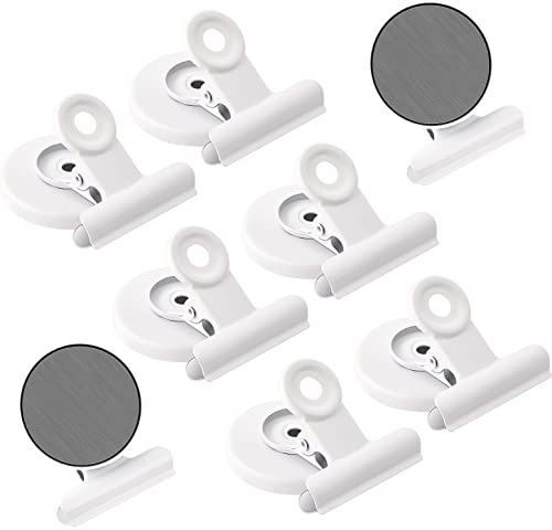 Artcut 8 Pack White Magnetic Clips, Strong Magnetic Clips for Fridge, Whiteboard, Magnetic Clip Fridge Magnet Clips for School, Office, 31mm Fridge Magnet for Photo, Note
