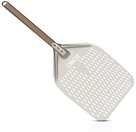 Aluminum Metal Pizza Peel - Pizza Paddle for Easy Storage| Pizza Spatula & Knife for Baking Pizza, Dough, Bread & Pastry| Ideal Pizza Gifts (Black)