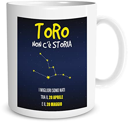 Lol t-shirt Tazza in Ceramica Mug Personalizzata Oroscopo con Segno Zodiacale a Scelta - Zodiaco - Idea Regalo - San Valentino - Compleanno - Natale - Ufficio (Toro)