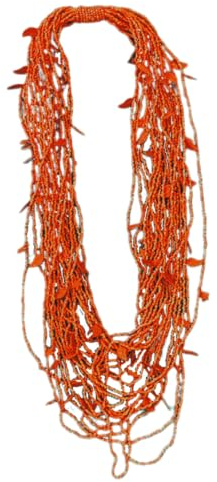 Antica Sartoria Damen-Halskette mit Kunstharz-Perlen, im böhmischen Stil, bunte Perlen mit Anhängern. Wunderschöner Schmuck für Damen. Unsichtbarer Freund, originelle Geschenke