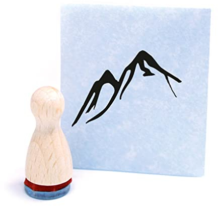 Ministempel Berge Berggipfel - kleiner Holzstempel mini Motivstempel Kegel Figur Ø12 mm