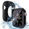 Smartwatch Gehäuse und Displayschutzfolie für Apple Watch 44mm Serie 5/4/6/SE, Qianyou Wasserdicht Integriertes PC-Schutzgehäuse aus Gehärtetem Glas, Ultradünne Vordere und Hintere Schalen