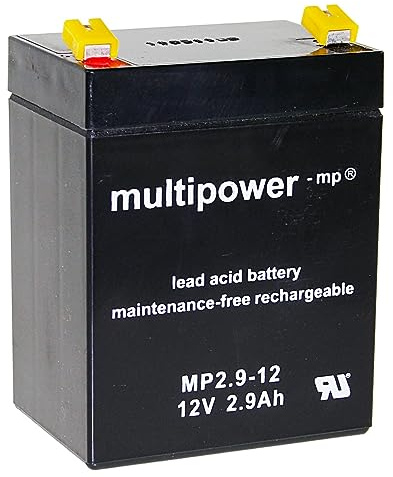 Multipower Blei-Akku MP2,9-12 Pb 12V / 2,9Ah Faston 4,8, Pluspol links