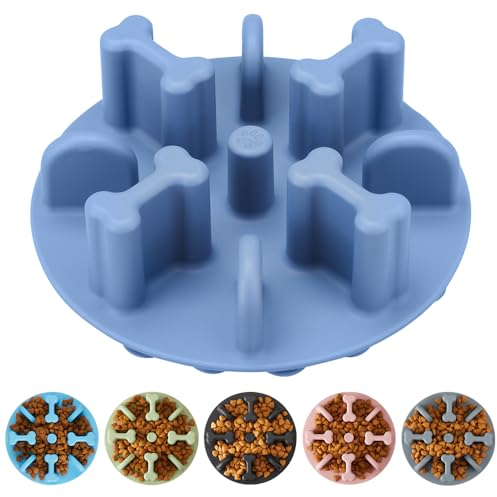 Animire Slow Feeder Hundenäpfe Einsatz, weiches Silikon, Anti-Erstickungs-Puzzle, langsamer Futternapf, rutschfest, langsames Fressen, kompatibel mit regulären erhöhten Hundenäpfen Slow2.0