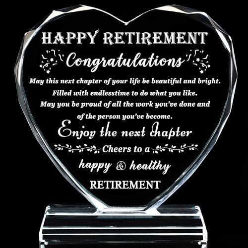 Regalo de jubilación para mujeres, regalo de jubilación de cristal, el mejor regalo de jubilación, placa de jubilación, regalos divertidos de jubilación para hombres, regalos significativos de cristal