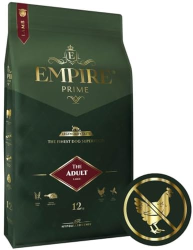 Empire Prime - Monoprotein-HundeFutter 12kg für ausgewachsene Hunde großer Rassen - Hundefutter Trocken Getreidefrei Senior - frische Lamm - hypoallergen - ohne Huhn - Glutenfrei - Natürlich