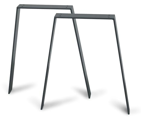 ModernLOFTart Tischbeine Metall Tischkufen 2 Stück in V Form - Tischgestell Metall aus 1cm Dickem Flachstahl Gefertigt - Tischfüße für Esstisch, Schreibtischbeine, Konferenztisch Füße