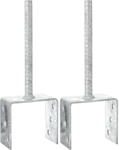 Connex Pfostenträger 101 x 60 x 100 x 200 x 4 mm / Durchmesser16 mm, U-Form, Material: feuerverzinkt, 1 Stück, HV4220 (Packung mit 2)
