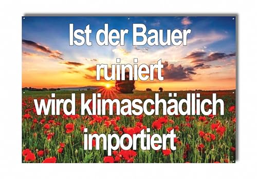 Protestbanner für Demo Landwirtschaft - Banner für Bauernprotest (Mohnblumen 1)