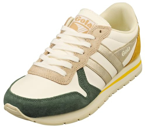 Gola Unisex Daytona Quadrant Sneaker, Off White/Evergreen/Gold/Sun, 40 EU