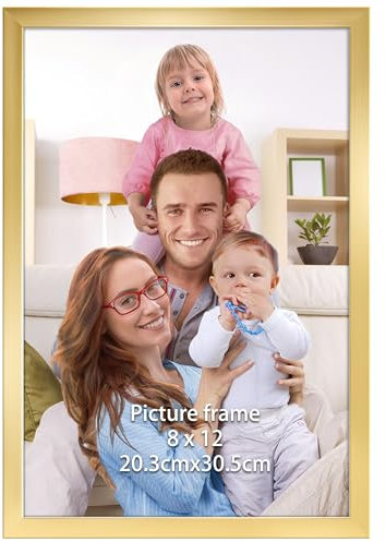 Giftgarden Cadre Photo 20x30 cm Moderne - Doré, Cadre 20x30 idéal pour Affichage de Photo, Art, Diplômes, Adapté pour Montage Mural ou Placement sur Table, Conception Légère et Sécurisée