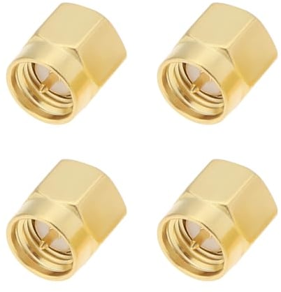 VGOL 4 Stück SMA-Stecker auf U.FL/IPX-Stecker Gerader Koaxialstecker Messing-HF-Koax-Adapter für PCI/RF-Antennen/Wireless-LAN-Geräte/Koaxialkabel
