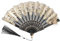 TEHAUX Cloth Hand Fans Women Folding Vintage European Style Rose Fan Tea Party Photo Props Exquisite Black Sunflower Gold Embroidered Fan Pendant