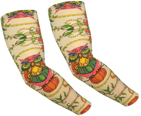 WYYDPPLK Eule Beliefs Print Erwachsene Eisseide Sonnenschutz Armstulpen - Vollrahmen-Druckdesign mit überlegener Elastizität und kühlendem Effekt, Schwarz , One size
