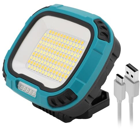 Led Magnetic Battery Light, 2500lm Cob Floodlight with 4 Lighting Modes, Portable 40w Rechargeable Work Outdoor Camping Lights with Magnetic Base for Car Repair, Camping, Fishing, Emergency