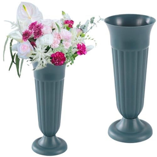 Vases Coniques De Cimetière, Pot De Fleurs pour Pierre Tombale, Support De Fleurs Artificielles, Conteneur De Fleurs De Pelouse, 2 Pièces
