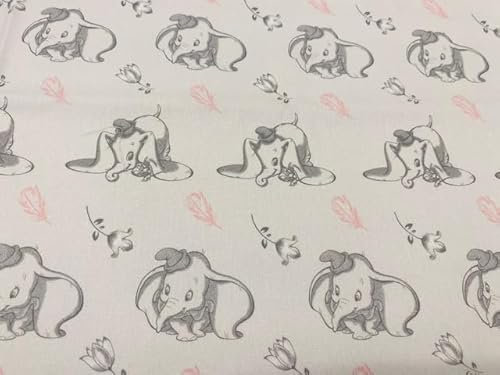 DUMBO Baumwoll-Popelin-Stoff, 100 % Baumwolle, Kinderstoff, Cartoon-Stoff, Meterware 1 Meter x 140 cm