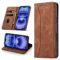 Leaisan Handyhülle für iPhone 16 Hülle Premium Leder Flip Klappbare Stoßfeste Magnetische [Standfunktion] [Kartenfächern] Schutzhülle für iPhone 16 Tasche - Braun