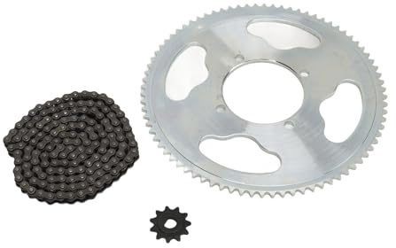 Jeu de Chaînes de Pignon 8D 11T, Pignon D'engrenage 25H 80T, Pignon de Roue à Chaîne 25H 146, Chaîne D'entraînement à Maillons pour Bricolage Moto ATV Vélo