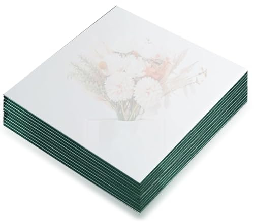 Nexboraque Paquete de 12 platos cuadrados de espejo para velas, centros de mesa de cristal de 10 pulgadas para mesas, bandejas de espejo sin marco de 1.7 mm para flores, perfume, decoración de