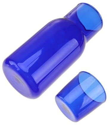 SECFOU Glas Trinkgeschirr Satz Aus Temperaturbeständigem Borosilikatglas Blaues Wasserbecher Und Karaffen Satz Für Homeoffice Und Reisen Geräumig Und Vielseitig Verwendbar