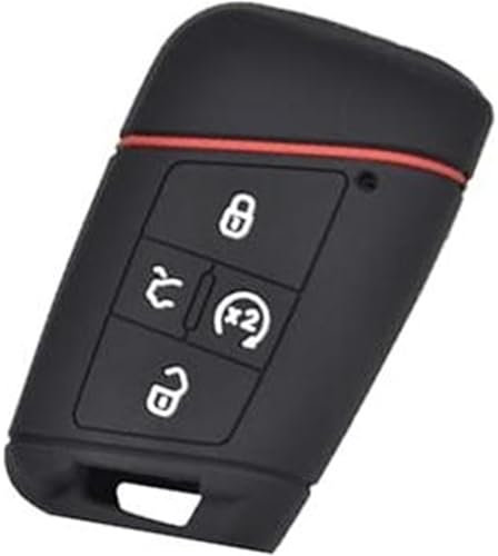MUEOSI 4 Button, for VW, for Tiguan, for Passat, for Golf, Alltrack 2018 2019 Silicone Remote Key Case Fob Shell Cover car key shell