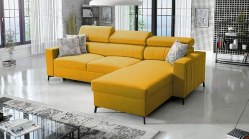 All4All Ecksofa Emre I Mini 250x171cm - Schlaffunktion - Bettkasten - L-Form - Couch - Eckcouch - Schlafsofa - Wohnlandschaft - Sofa - Polstersofa - Wohnzimmermöbet - Mono 236 Rechts - 26